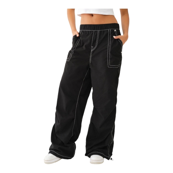 TRUE RELIGION WOMEN'S PARACHUTE PANTS - BLACK SIZE 30 - Picture 3 of 12